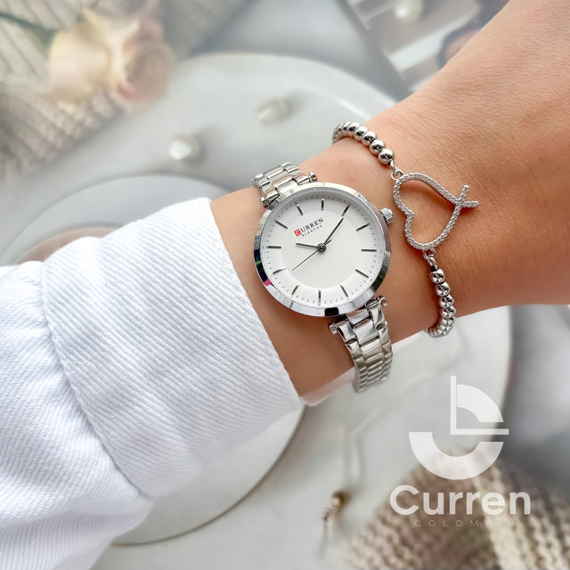 Reloj de Dama Curren 9054  + Esfero Curren+ Bolsa de Regalo