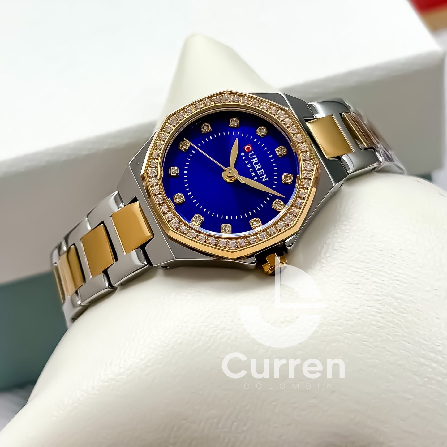 Reloj de Dama Curren 9100 + Esfero Curren+ Bolsa de Regalo