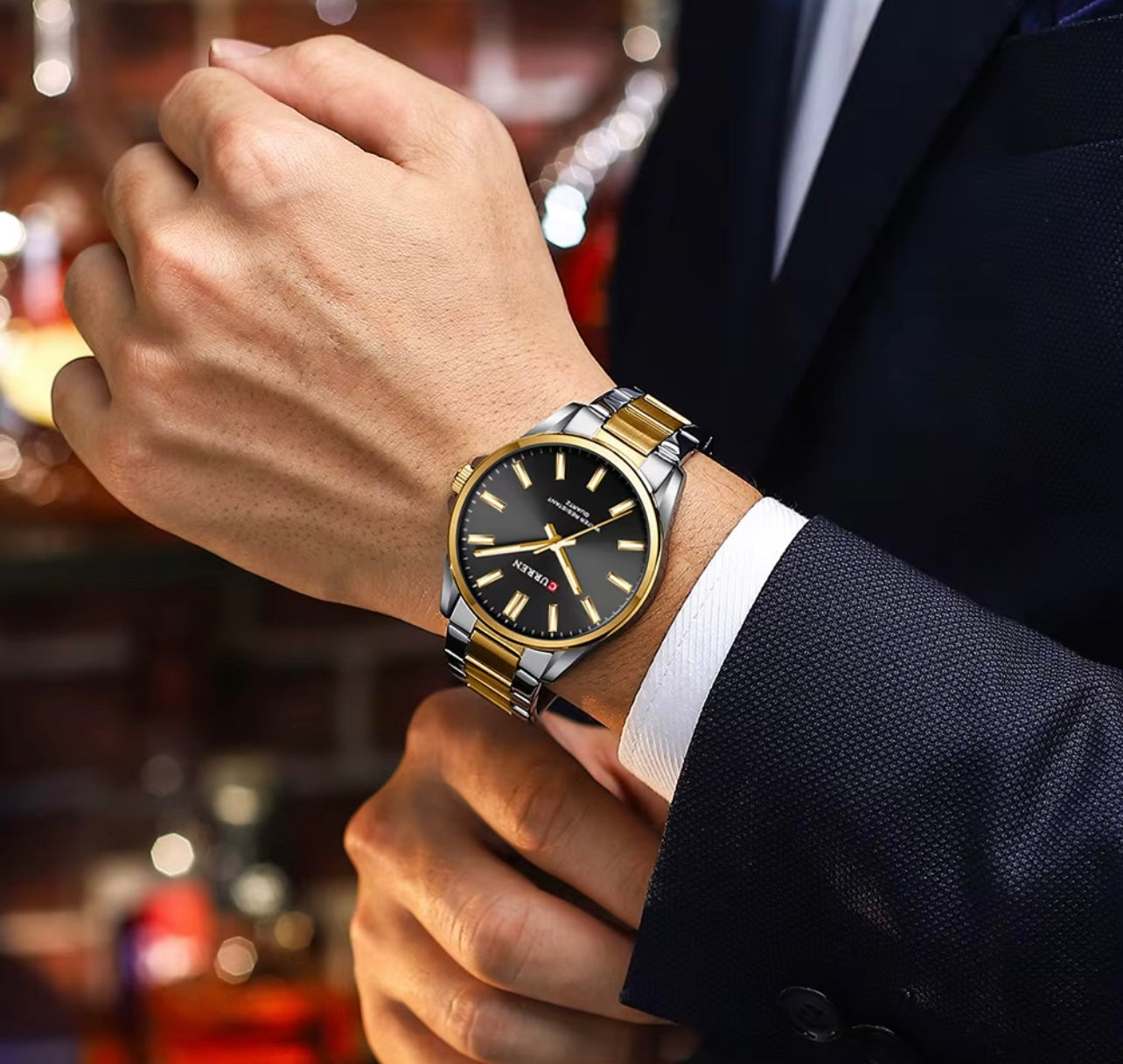 Reloj de Dama Curren 9090 + Esfero Curren+ Bolsa de Regalo