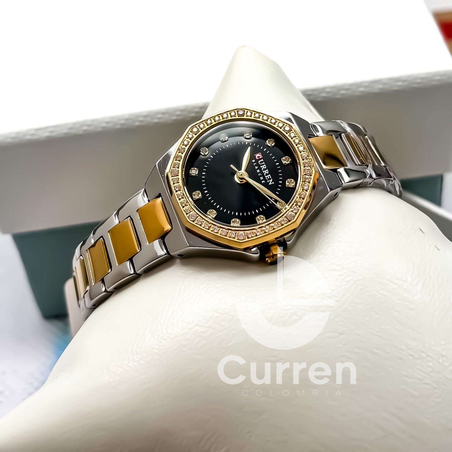 Reloj de Dama Curren 9100 + Esfero Curren+ Bolsa de Regalo