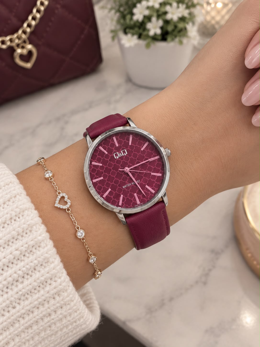 Reloj Q&Q Q26b-005PY Dama Cuero!