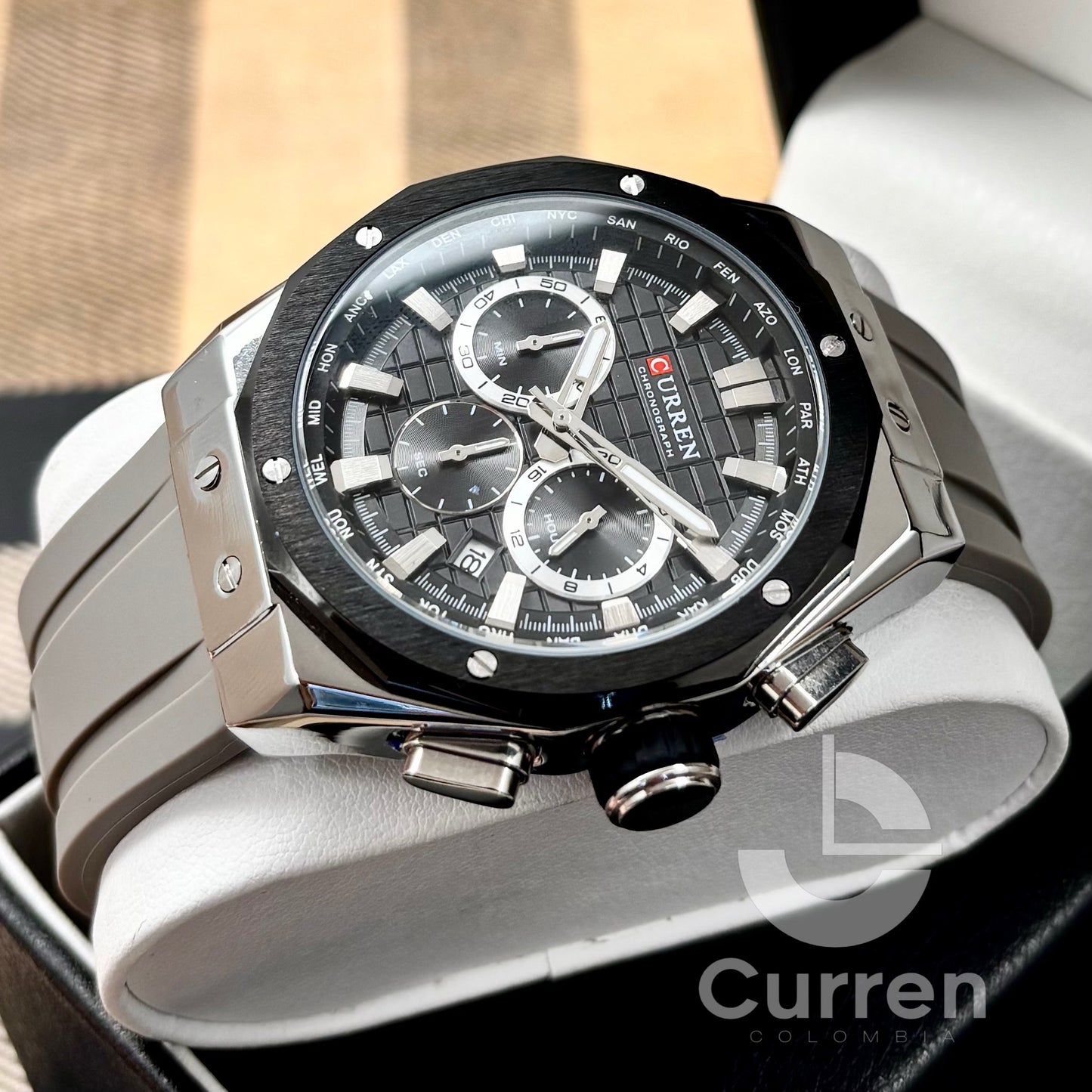 Reloj Curren hombre 8464+ Esfero Curren+ Bolsa de Regalo