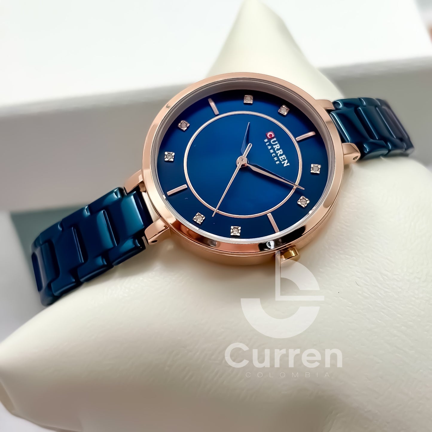 Reloj de Dama Curren 9051 + Esfero Curren+ Bolsa de Regalo
