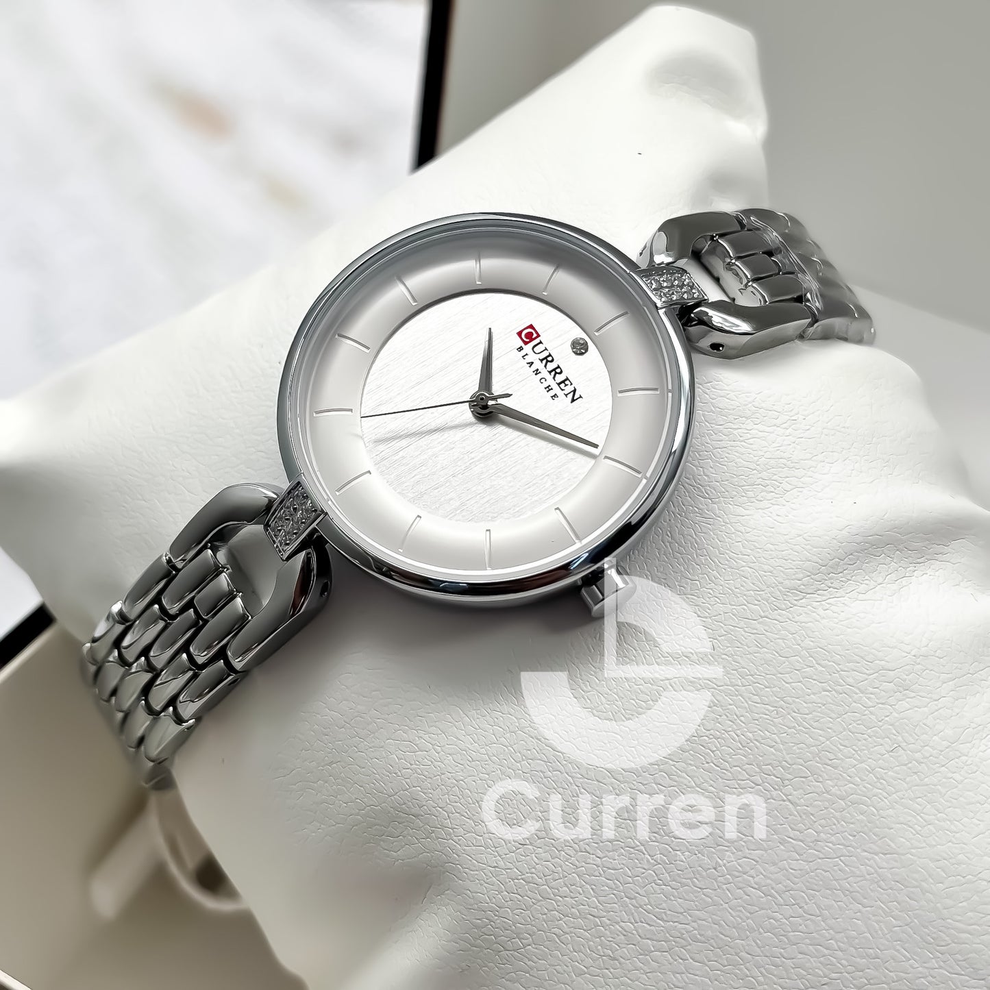 Reloj de Dama Curren 9052 + Esfero Curren+ Bolsa de Regalo