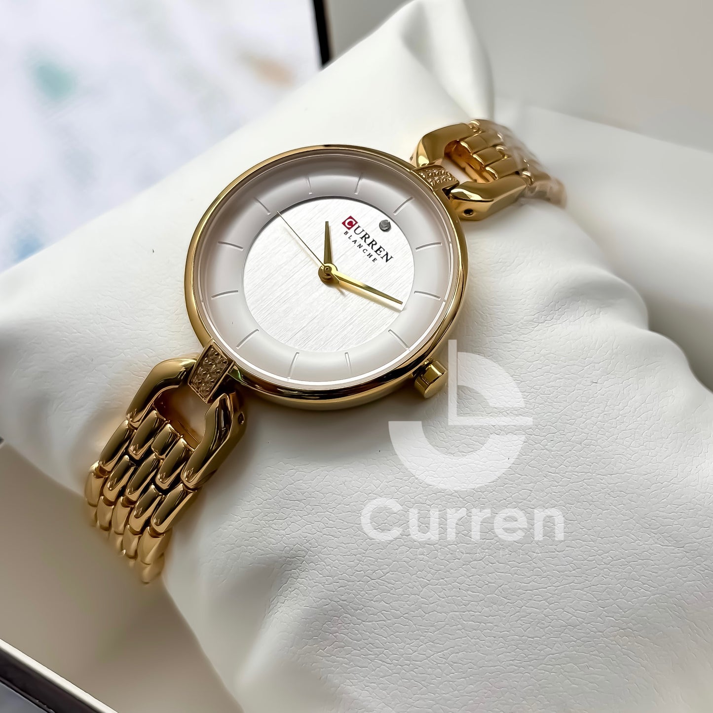 Reloj de Dama Curren 9052 + Esfero Curren+ Bolsa de Regalo