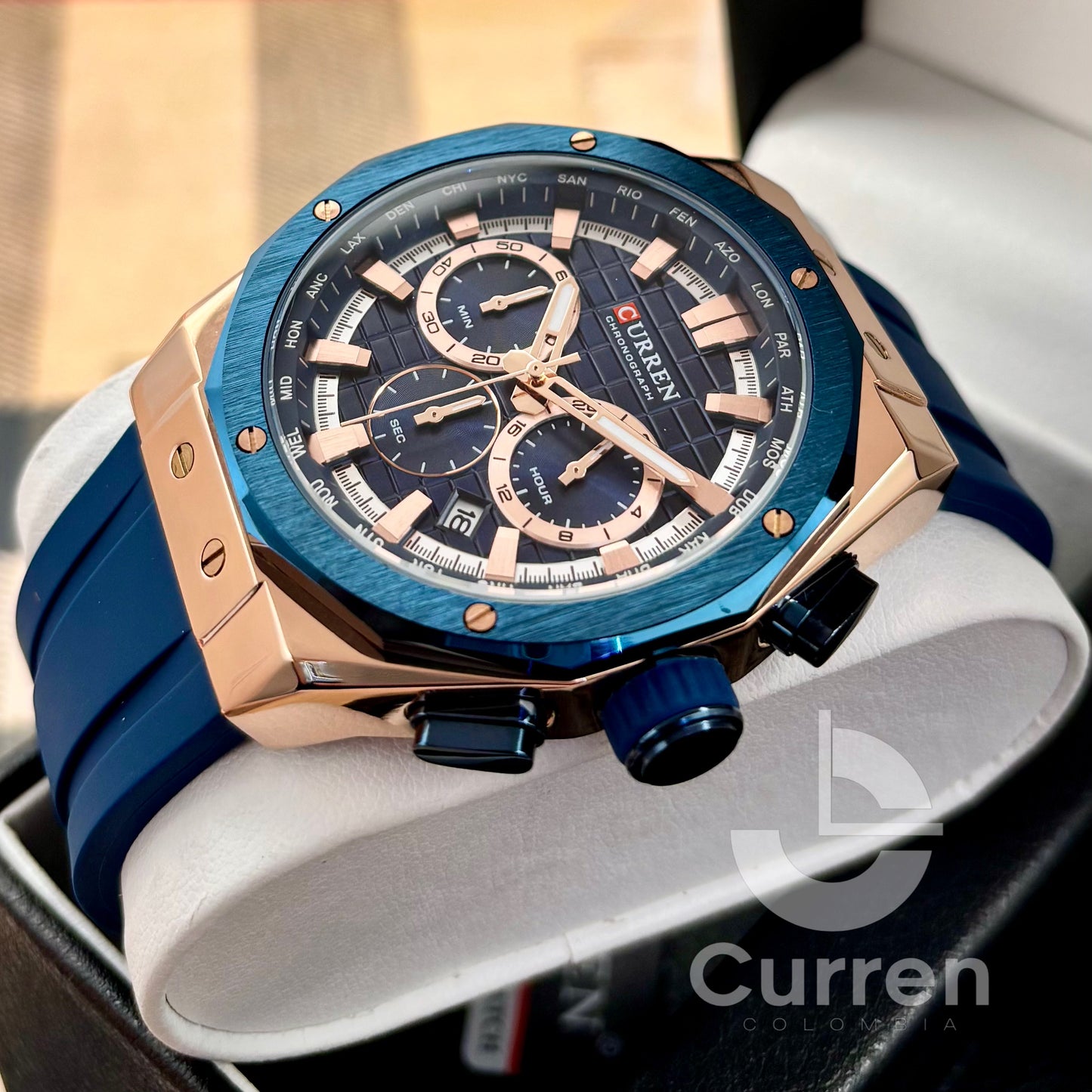 Reloj Curren hombre 8464+ Esfero Curren+ Bolsa de Regalo
