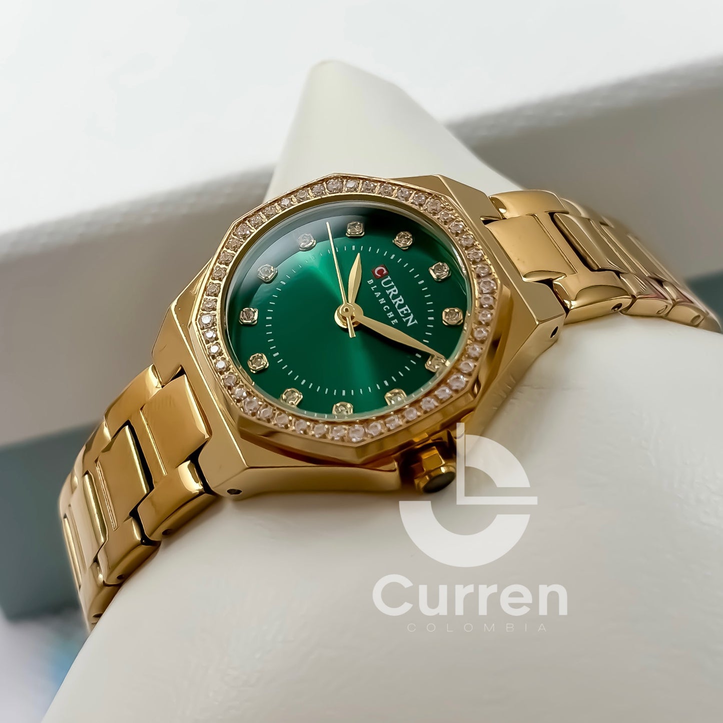 Reloj de Dama Curren 9100 + Esfero Curren+ Bolsa de Regalo