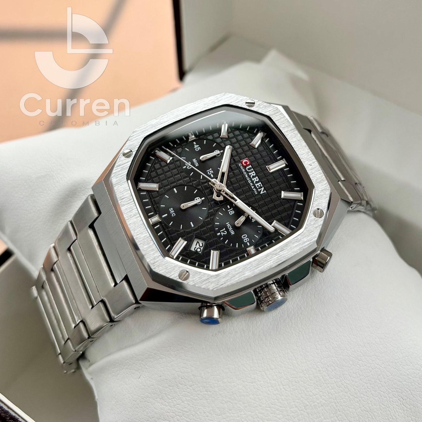 Reloj de Hombre Curren 8459 + Esfero Curren+ Bolsa de Regalo