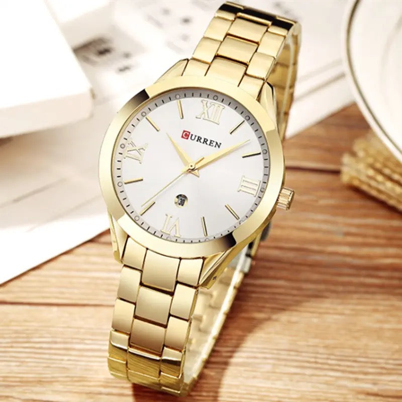 Reloj de Dama Curren 9007 + Esfero Curren+ Bolsa de Regalo