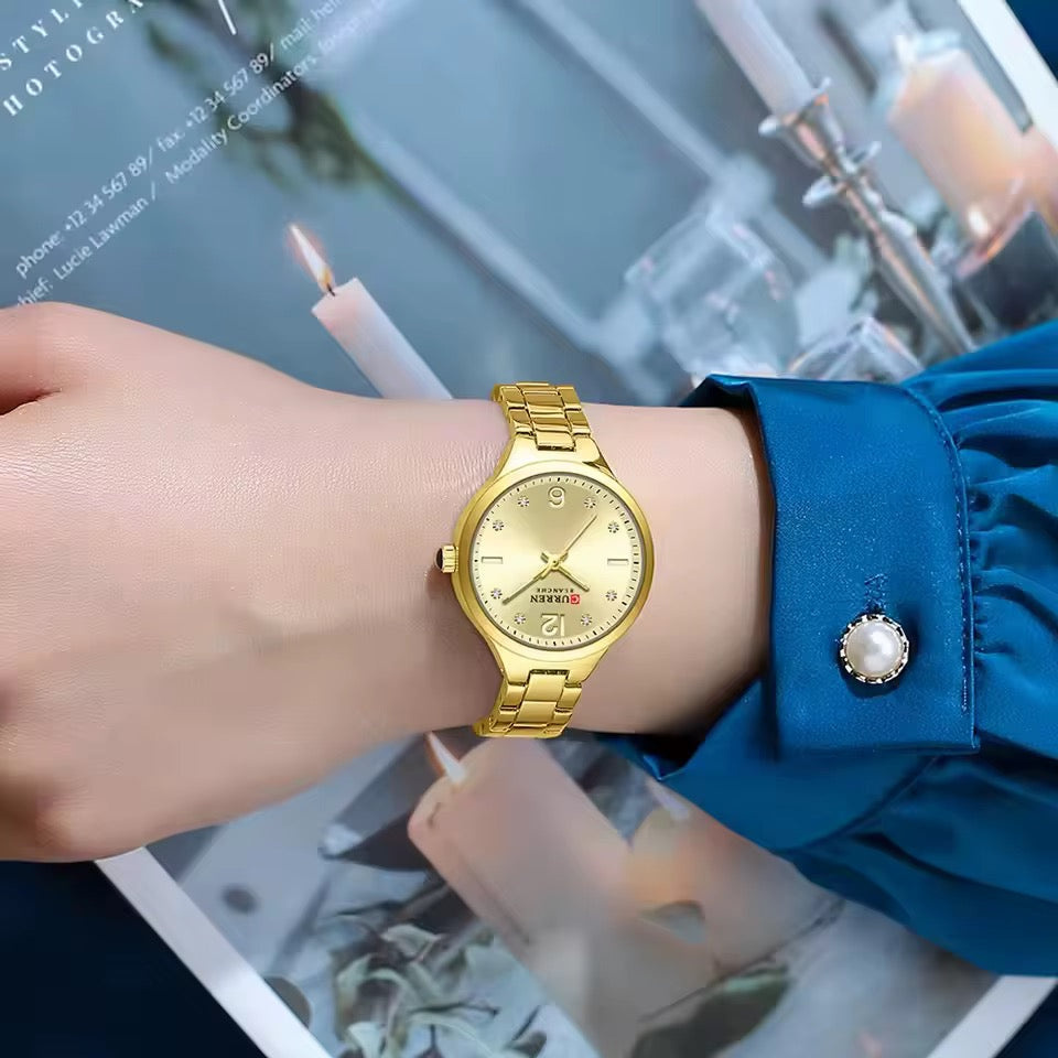 Reloj de Dama Curren 9105+ Esfero Curren+ Bolsa de Regalo