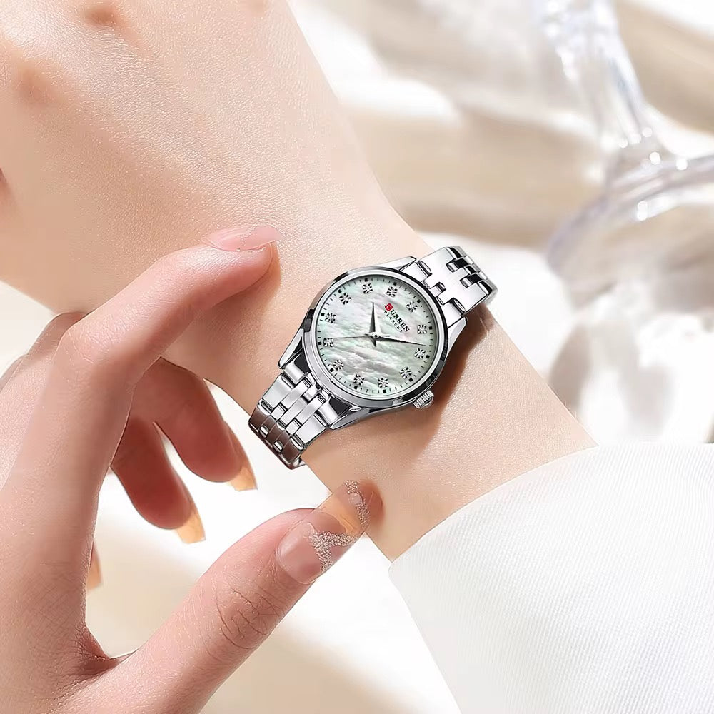 Reloj de Dama Curren 9111 + Esfero Curren+ Bolsa de Regalo