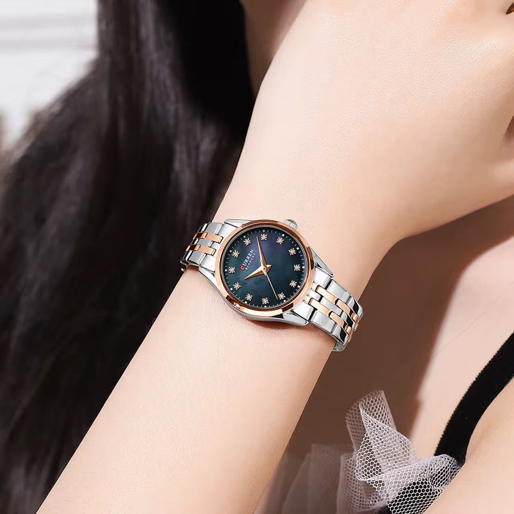 Reloj de Dama Curren 9111 + Esfero Curren+ Bolsa de Regalo