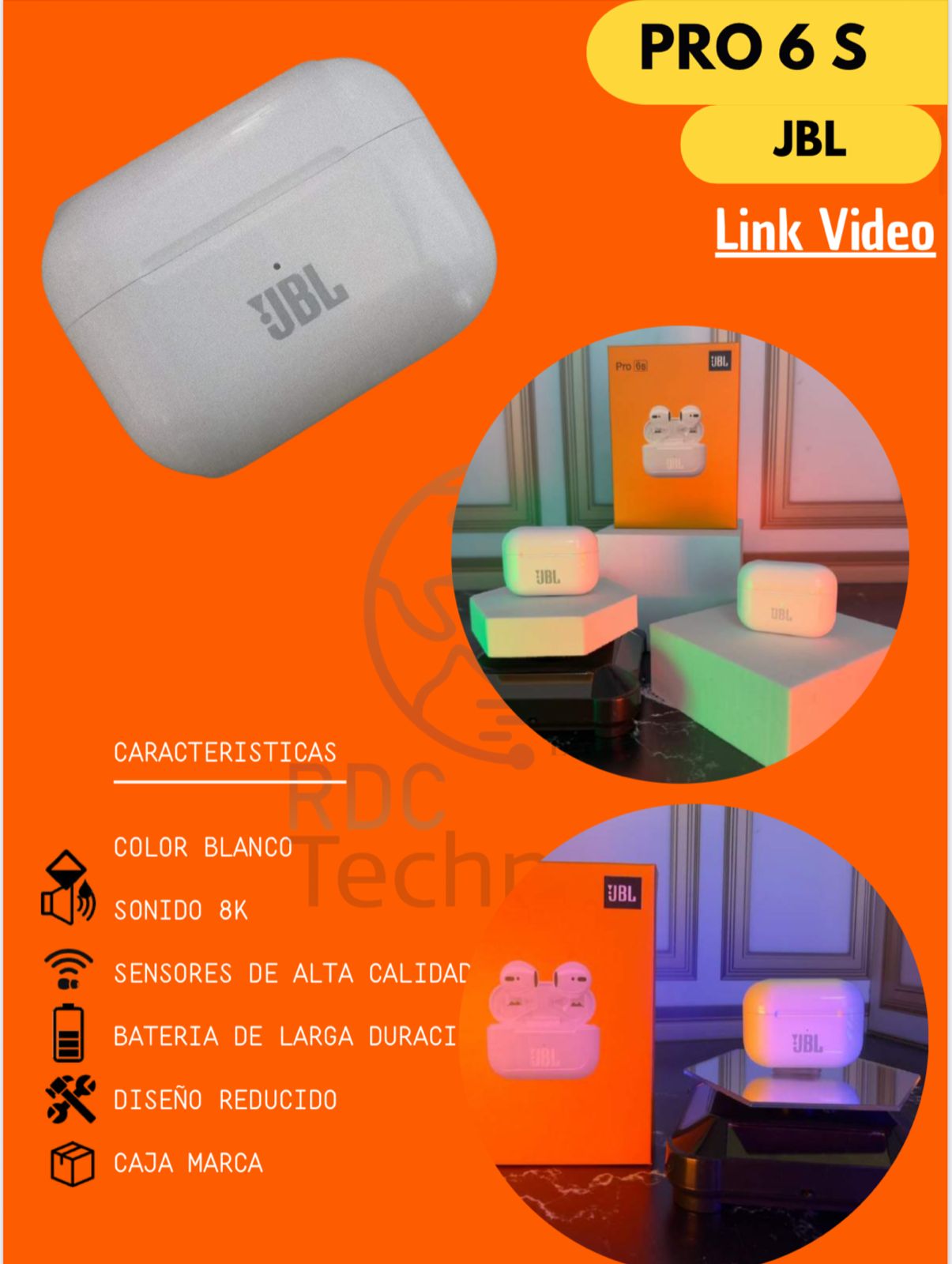 Audifonos Inalámbricos Bluetooth "PRO 6 S" JBL