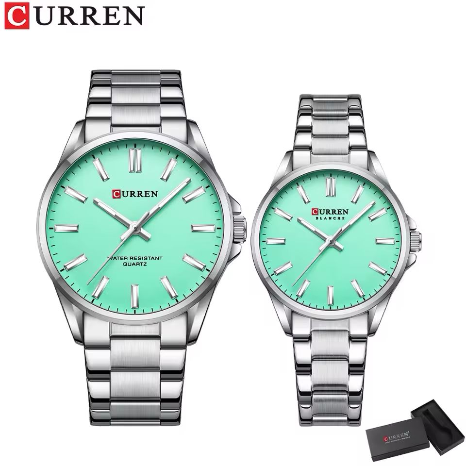 Relojes en Pareja Curren 9090 + Esfero Curren+ Bolsa de Regalo
