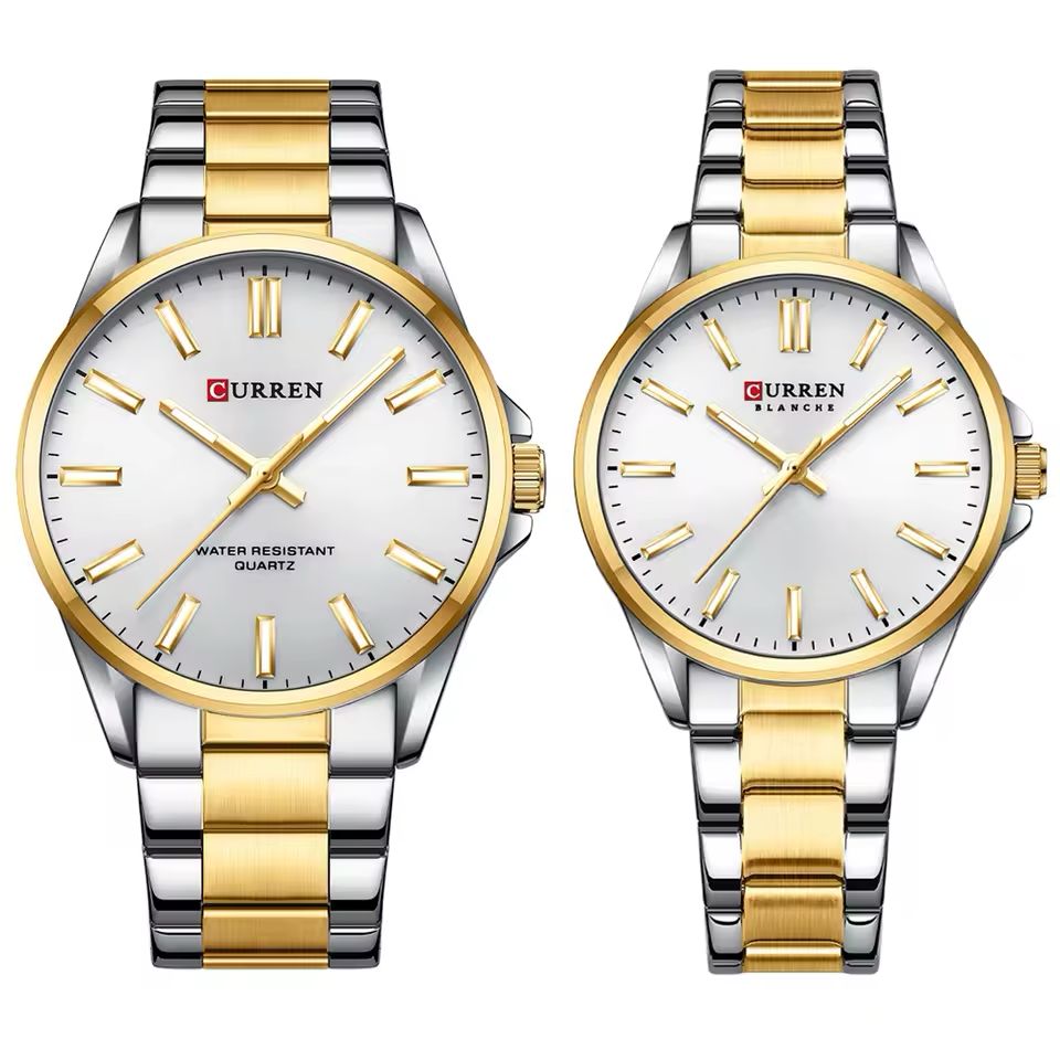 Relojes en Pareja Curren 9090 + Esfero Curren+ Bolsa de Regalo