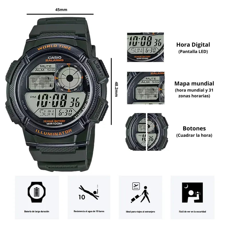 Reloj Casio AE-1000W-3A para hombre