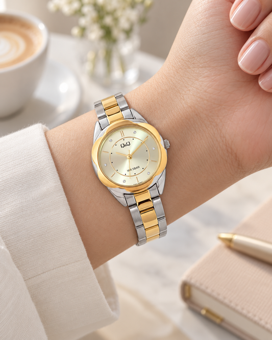 Reloj Para Dama Q&Q Q19C-502PY!