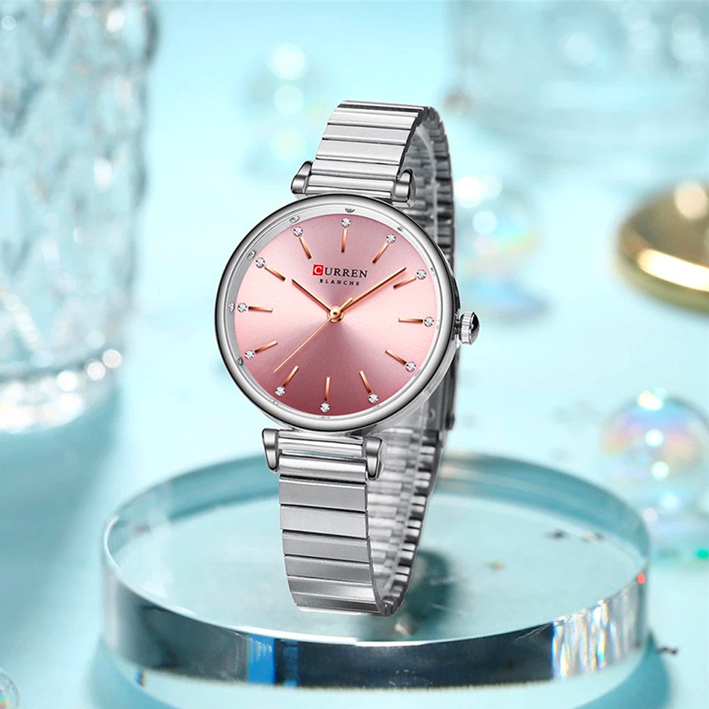 Reloj Curren Dama 9081 Metal   + Esfero Curren+ Bolsa de Regalo