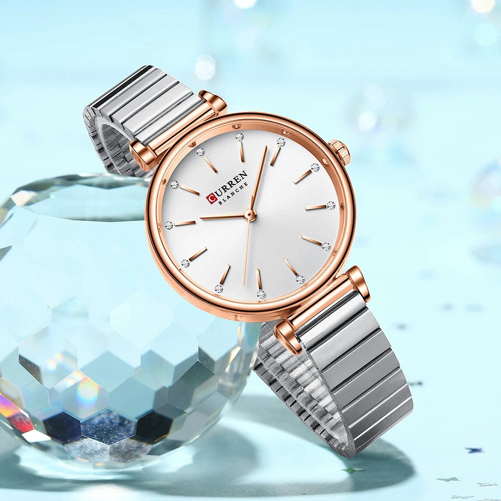 Reloj Curren Dama 9081 Metal   + Esfero Curren+ Bolsa de Regalo
