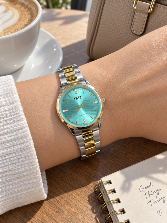 Reloj Q&Q Dama en Acero C09A-518PY !