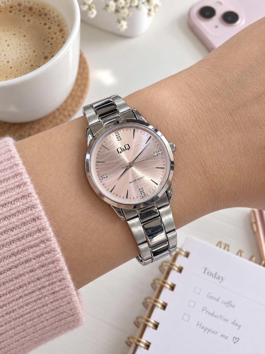 Reloj Q&Q Dama en Acero C09A-518PY !