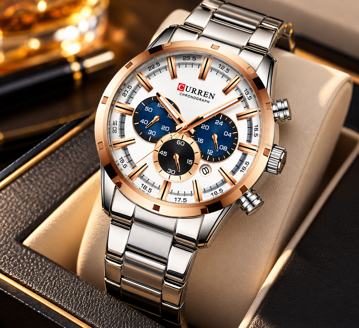 Reloj de Hombre Curren 8355 + Esfero Curren+ Bolsa de Regalo!
