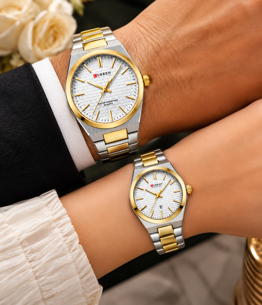 Reloj Parejas  Curren  8439 + Esfero Curren+ Bolsa de Regalo✅