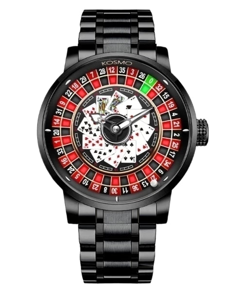 Reloj de Hombre Kosmo Casino Acero y Cuero 🃏✅