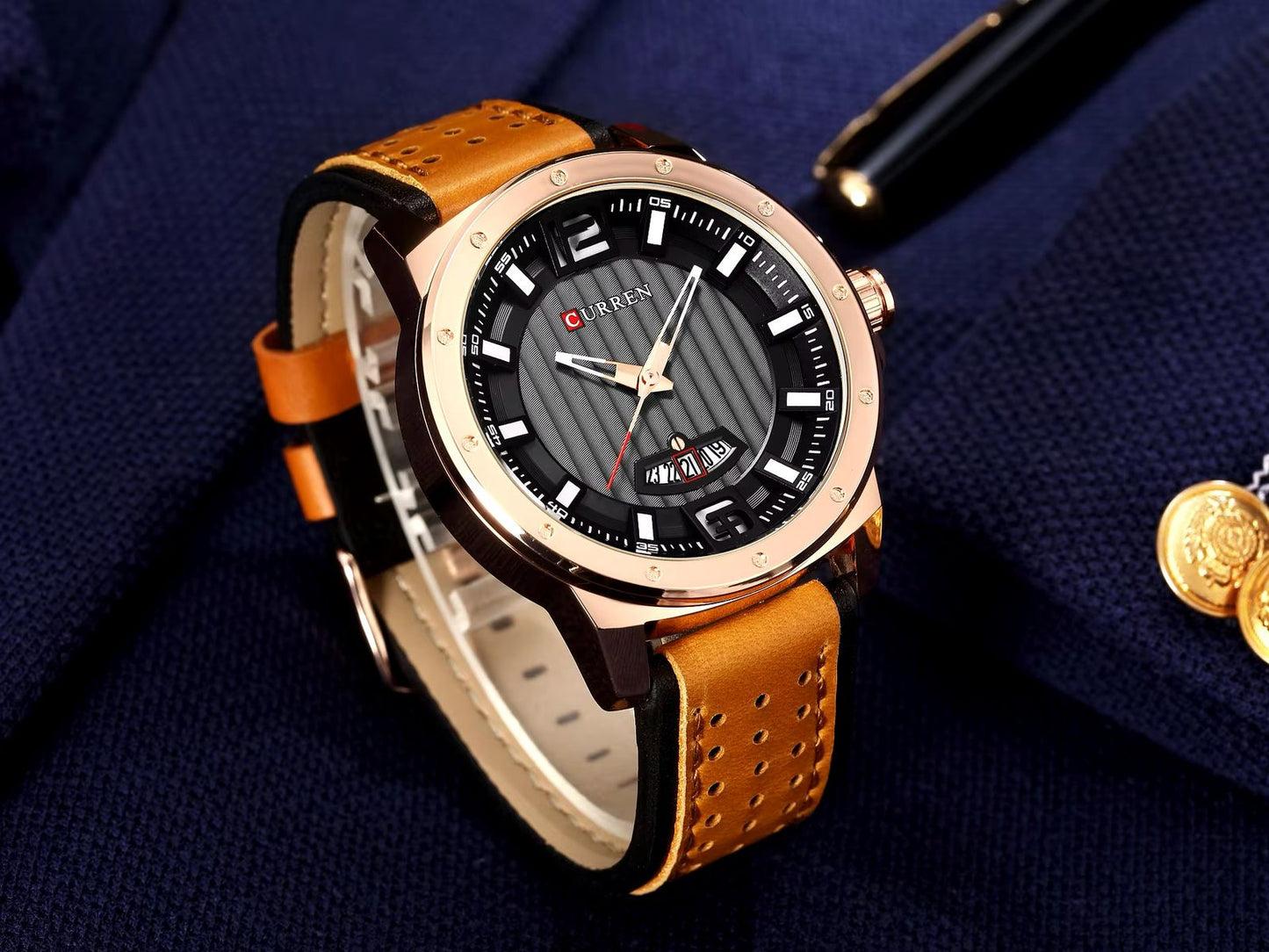 Reloj de Hombre Curren 8293 + Esfero Curren+ Bolsa de Regalo