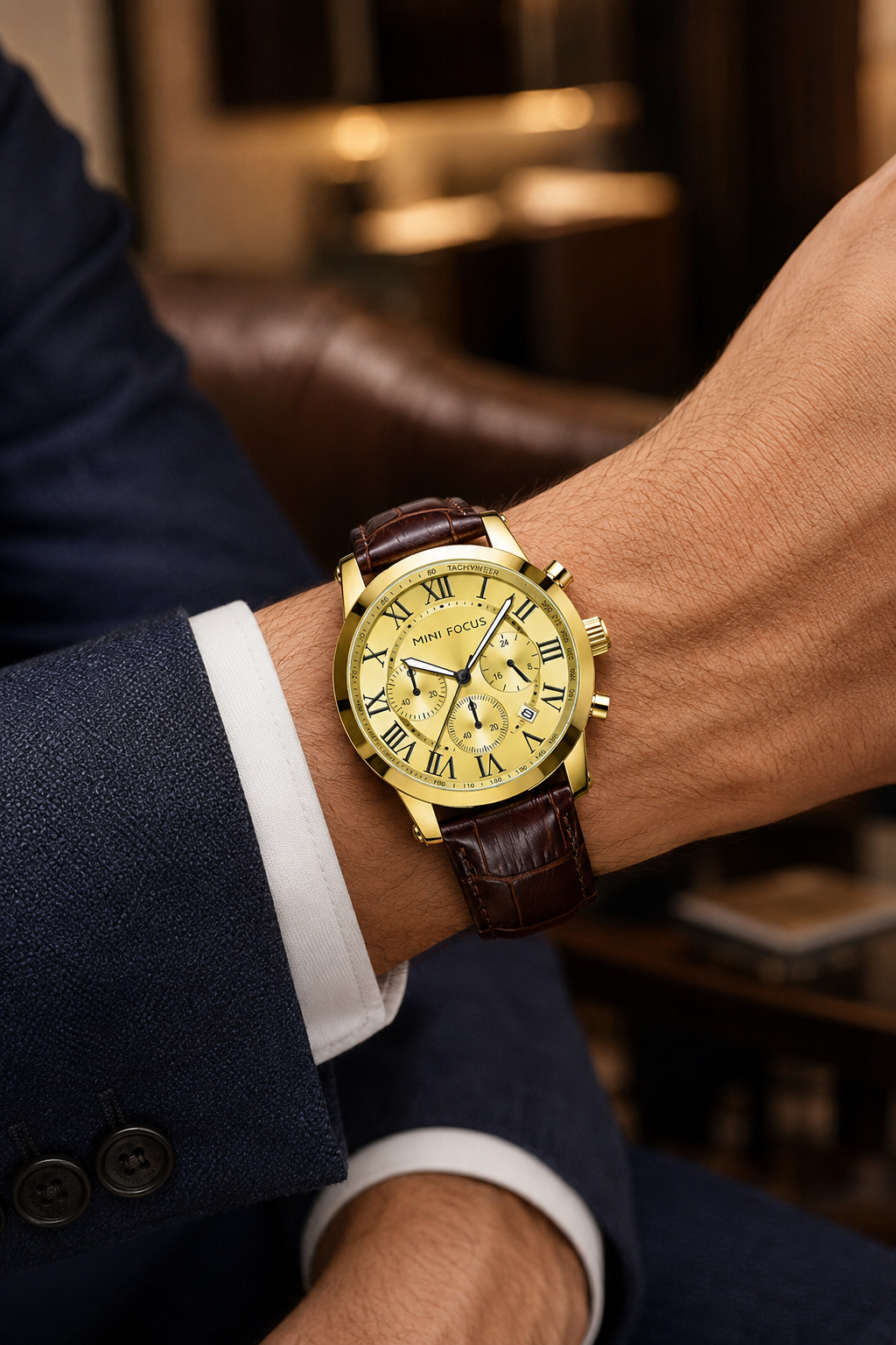 Reloj Mini Focus Caballero Cuero🔥✅