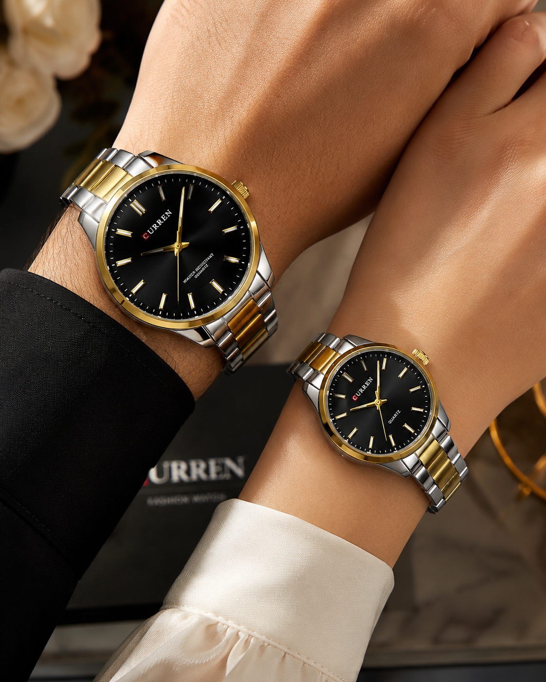 Relojes en Pareja Curren 9090 + Esfero Curren+ Bolsa de Regalo✅