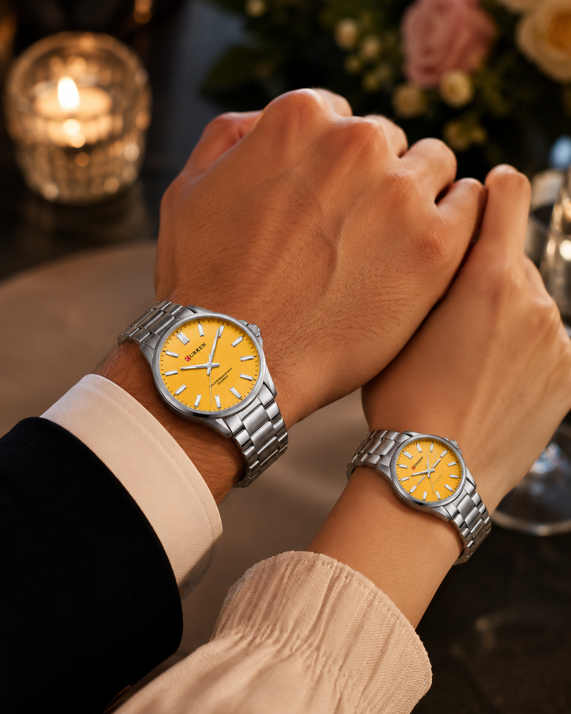 Relojes en Pareja Curren 9090 + Esfero Curren+ Bolsa de Regalo✅