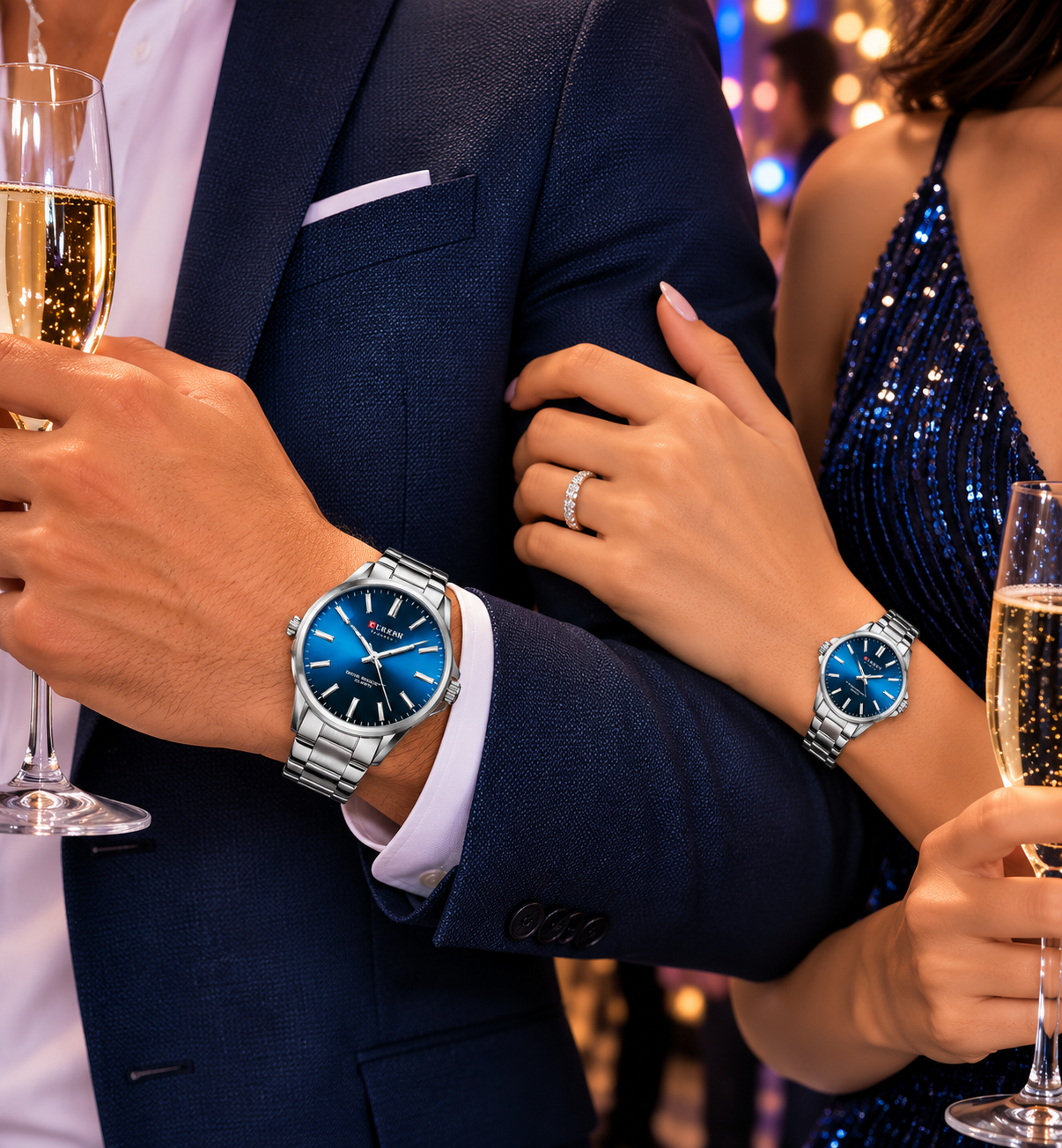 Relojes en Pareja Curren 9090 + Esfero Curren+ Bolsa de Regalo✅