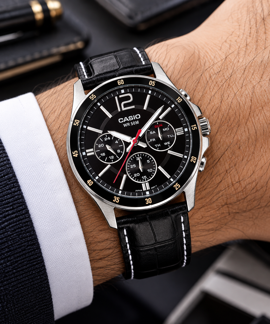 RELOJ Casio Caballero MTP-1374L-1AVDF✅
