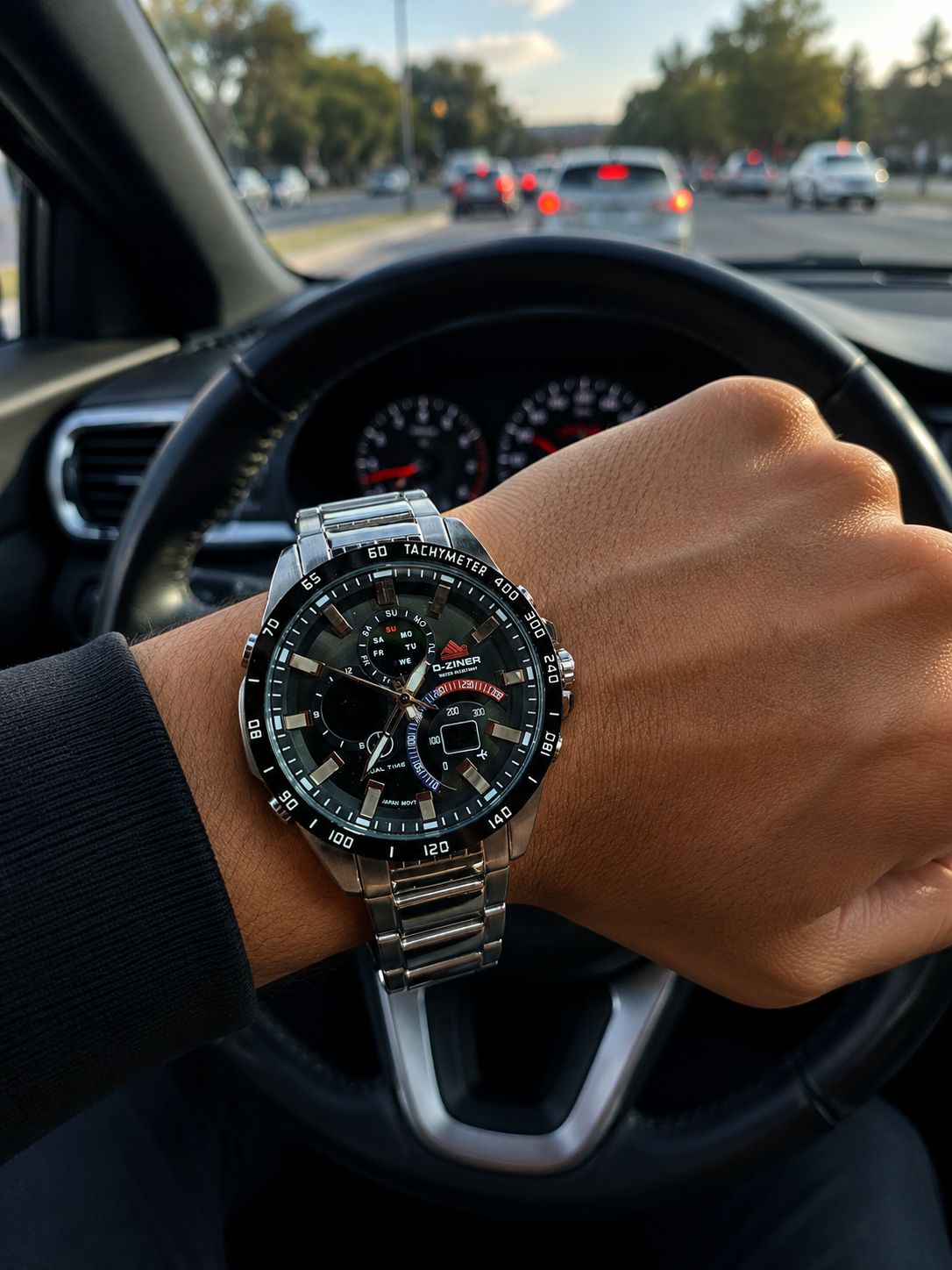 RELOJ CABALLERO D-ZINER DOBLE HORA 🏎️✅