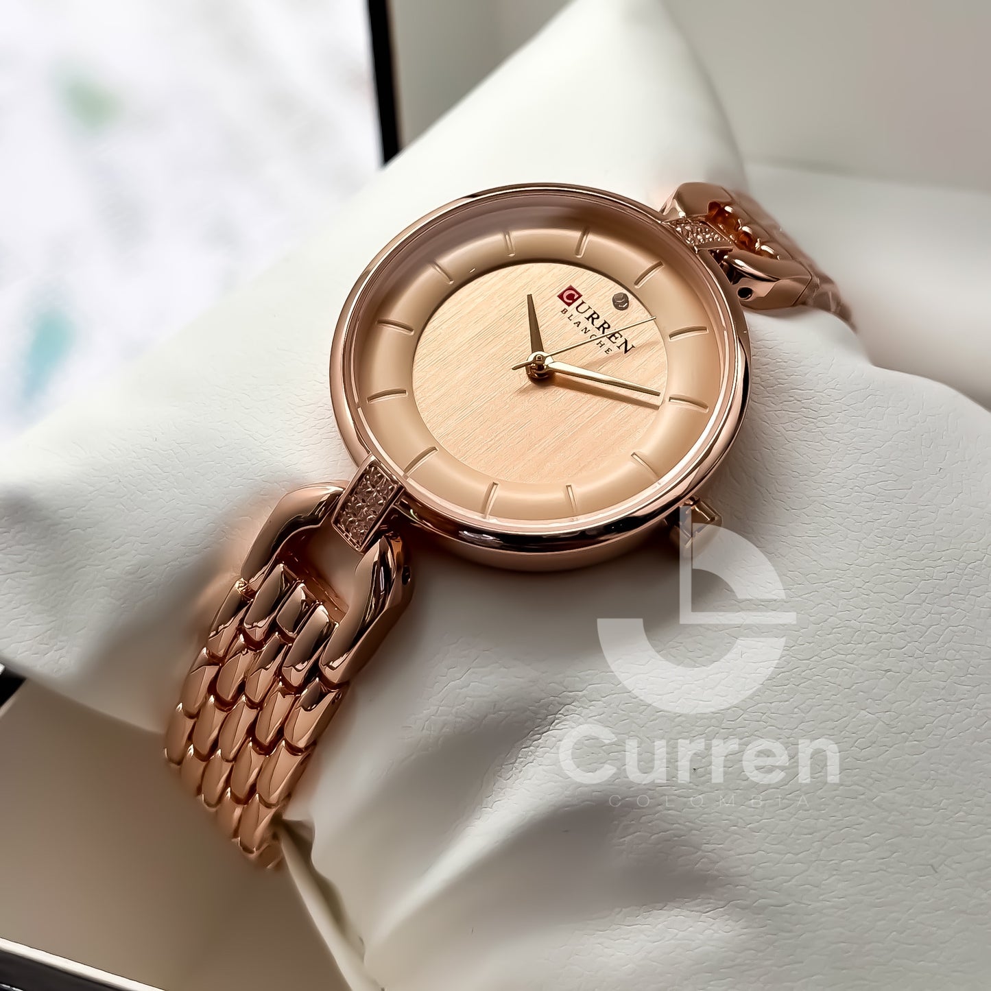 Reloj de Dama Curren 9052  + Esfero Curren+ Bolsa de Regalo