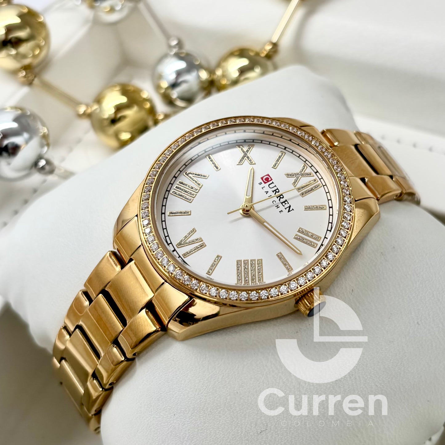 Reloj de Dama Curren 9088 + Esfero Curren+ Bolsa de Regalo