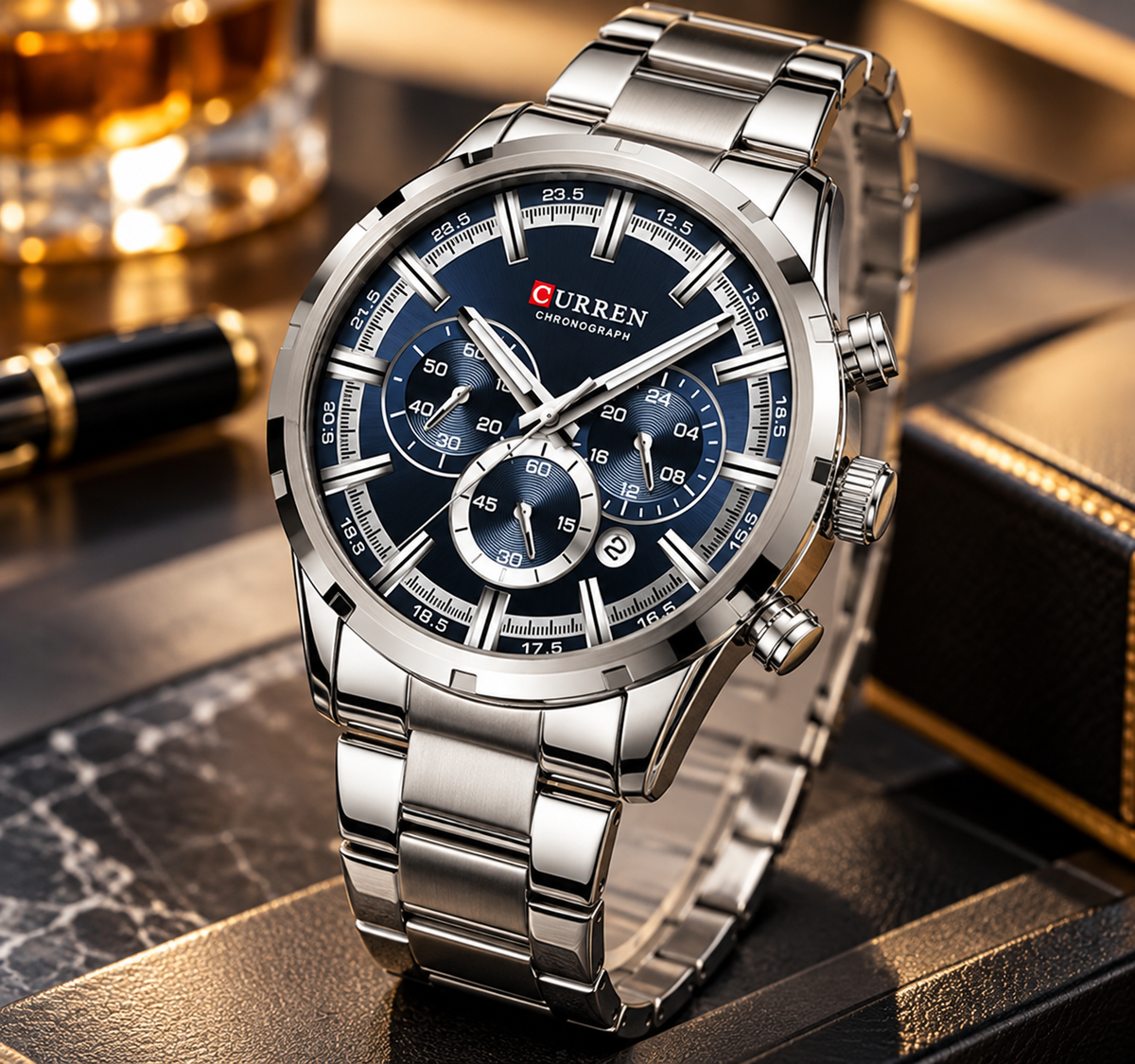 Reloj de Hombre Curren 8355 + Esfero Curren+ Bolsa de Regalo!