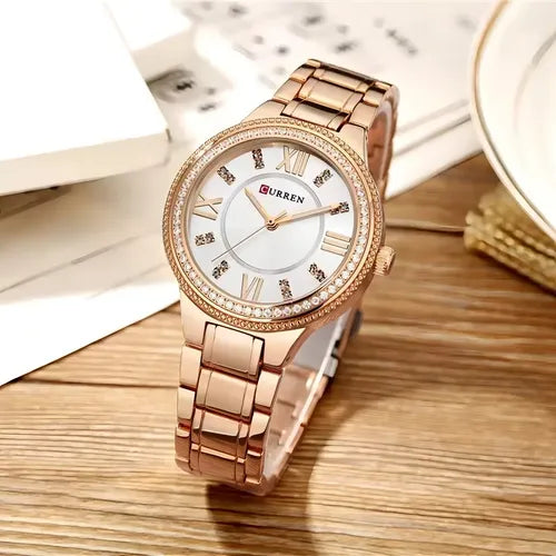 Reloj de Dama Curren 9004 + Esfero Curren+ Bolsa de Regalo