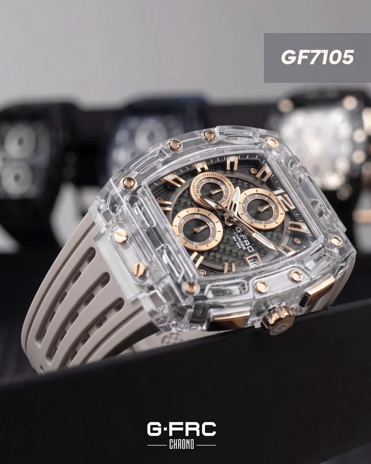 Reloj Cronografo goma G-FORCE GF7105 ✅
