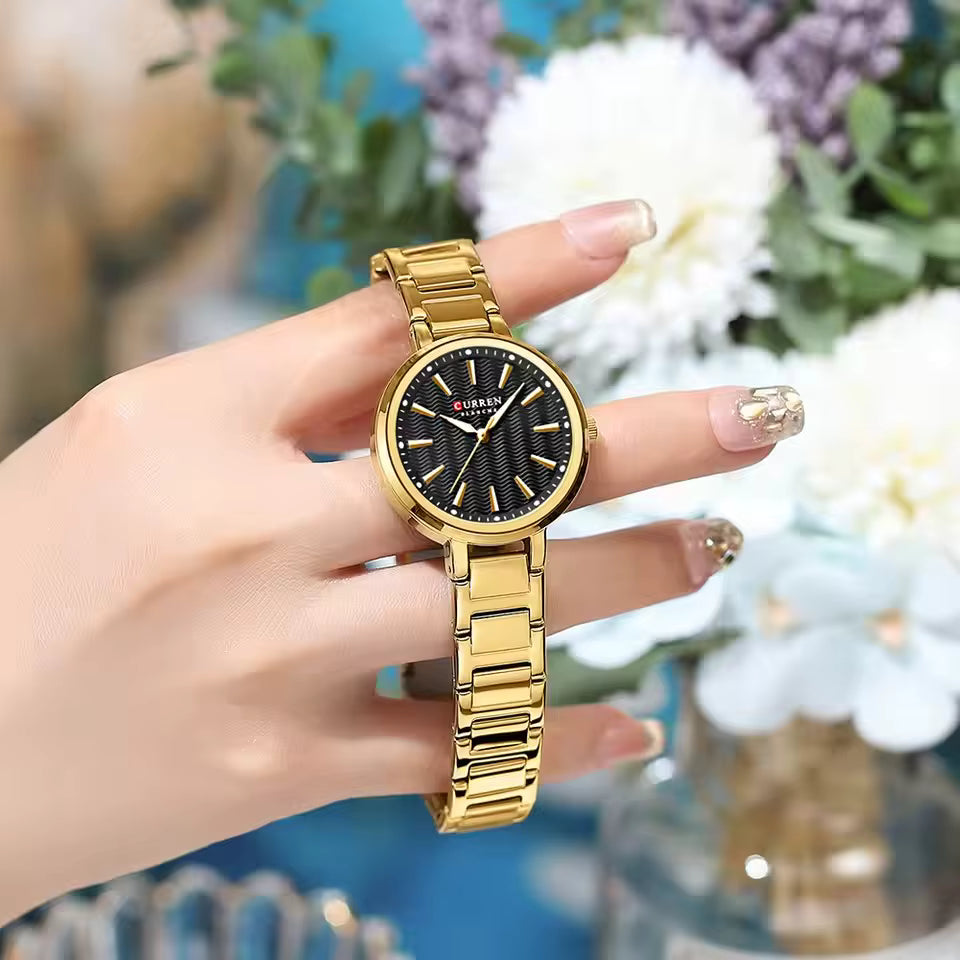 Reloj de Dama Curren 9109 + Esfero Curren+ Bolsa de Regalo