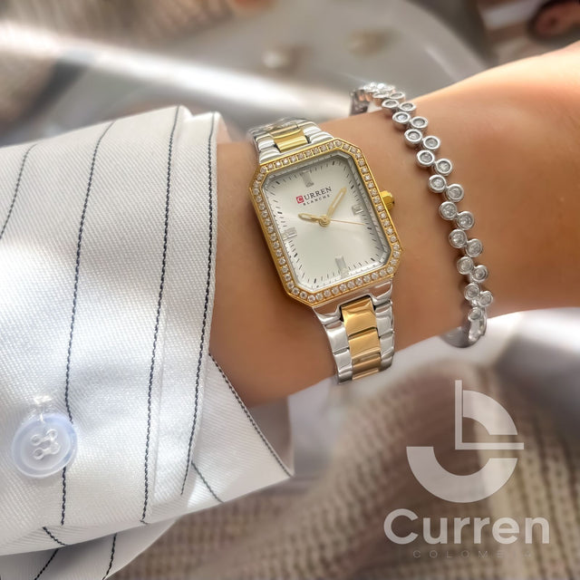 Reloj de Dama Curren 9102 + Esfero Curren+ Bolsa de Regalo