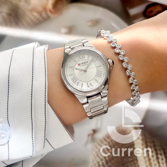 Reloj de Dama Curren 9091  + Esfero Curren+ Bolsa de Regalo