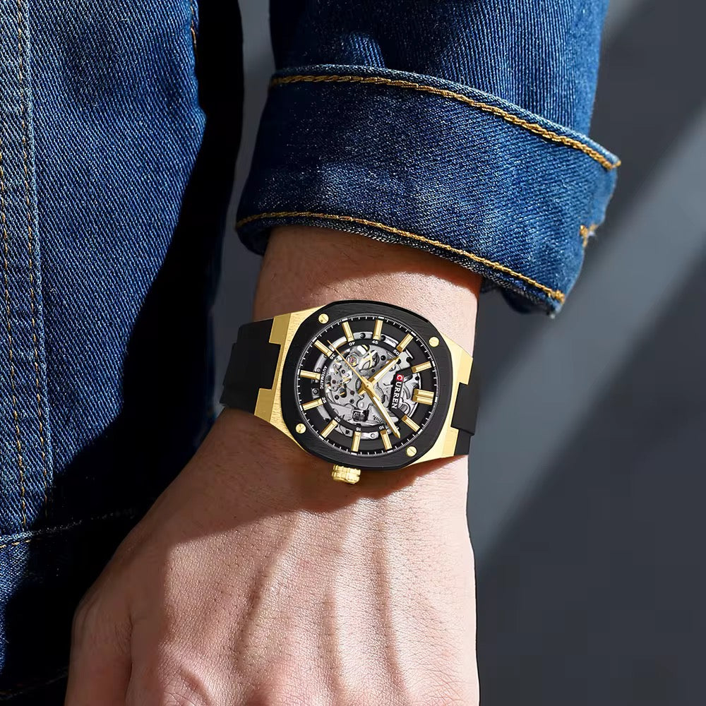 Reloj Automático de Hombre Curren 8485+ Esfero Curren+ Bolsa de Regalo