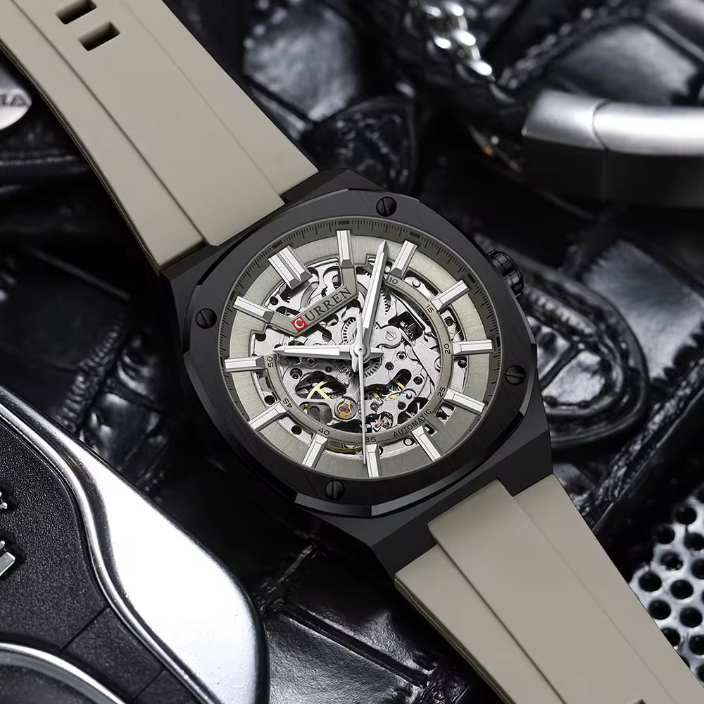 Reloj Automático de Hombre Curren 8485+ Esfero Curren+ Bolsa de Regalo