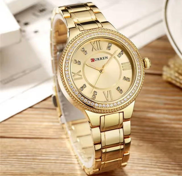 Reloj de Dama Curren 9004 + Esfero Curren+ Bolsa de Regalo