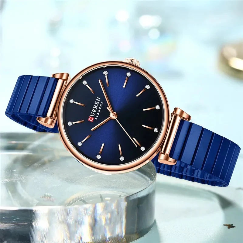 Reloj Curren Dama 9081 Metal   + Esfero Curren+ Bolsa de Regalo