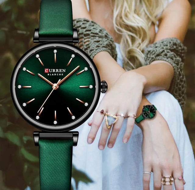 Reloj de Dama Curren 9081  Cuero + Esfero Curren+ Bolsa de Regalo!