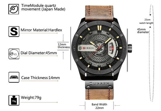 Reloj de Hombre Curren 8301+ Esfero Curren+ Bolsa de Regalo
