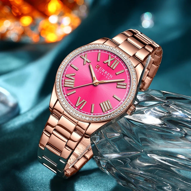 Reloj de Dama Curren 9088 + Esfero Curren+ Bolsa de Regalo
